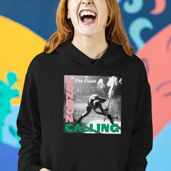 Sweat à Capuche The Clash Officiel - Logo Star Band, Unisexe Noir, Manches Longues, Poche Kangourou - 9