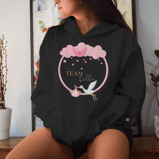 Sweat à Capuche 'Team Girl 2026' Rose - Pour Annonce Grossesse Ou Baby Shower