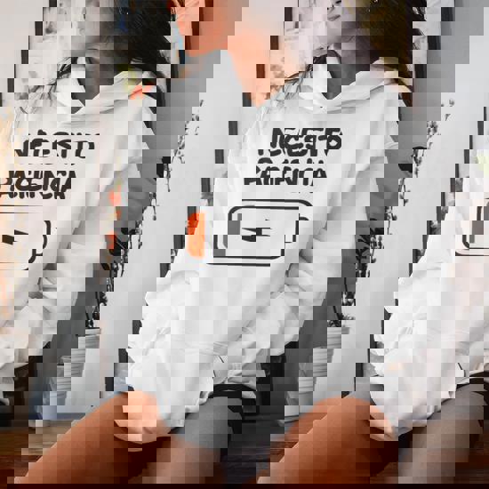 Sudaderas Divertidas Hombre Sudadera 'Paciencia 1% Batería Baja