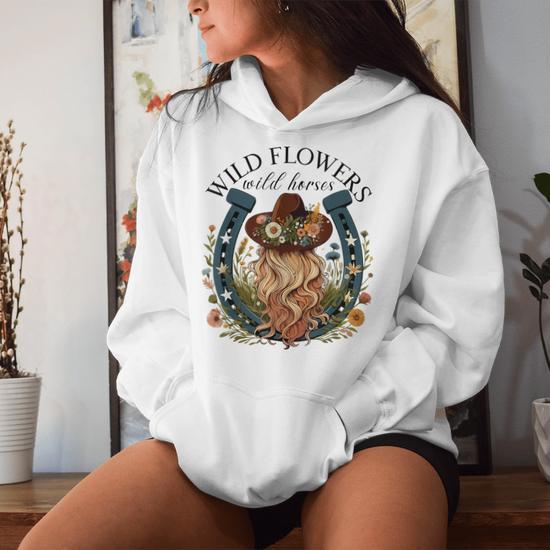 Wildflowers Wild Horses Western Boho Country Music Women Hoodie | Seseable  CA