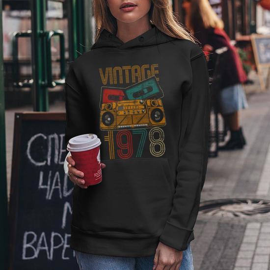 Sweat à Capuche Vintage 44 Ans 1981 - Anniversaire Rétro Pour Homme Et Femme