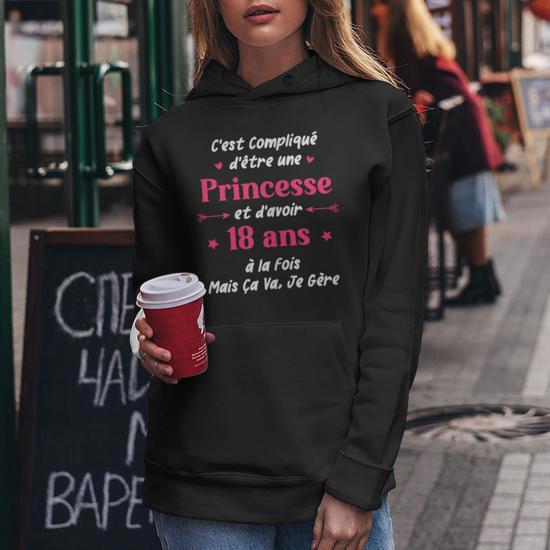 Sweat à Capuche "Enfin 18 Ans Je Sais Tout" – Cadeau Anniversaire Humoristique Pour Fils