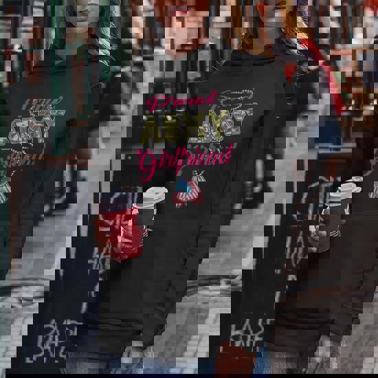 Proud Army Girlfriend Us Flag Dog Tags Pride Military Lovers Women Hoodie -  Monsterry