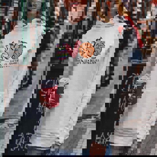 peace love and basketball hoodie