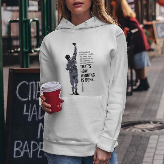 Sweat à Capuche Rocky « Get Hit » - Licence Officielle - Coupe Classique, 241 G - 6