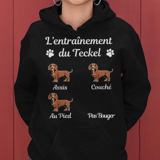Sweat à Capuche Surdimensionné Homme Broderie Teckel - Tendance Décontracté Automne Hiver Unisexe