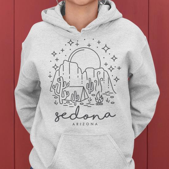 Cool Vintage Cactus Sedona Arizona Camping Souvenir Women Hoodie Monsterry