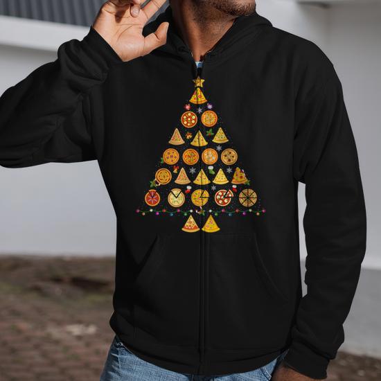 Christmas tree zip up hoodie best sale