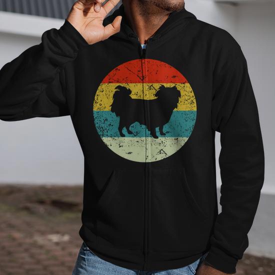 Retro Vintage Japanese Chin V2 Zip Up Hoodie - Monsterry