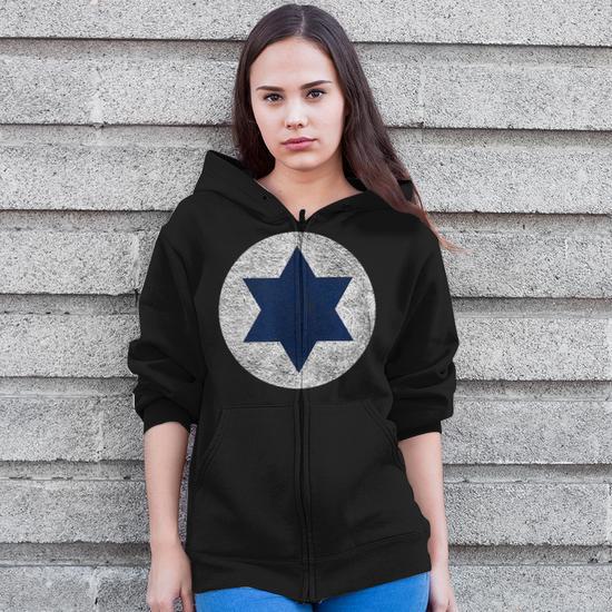 Israeli Air Force Israel Defense Roundel Flag Star Of David Zip Up Hoodie Monsterry