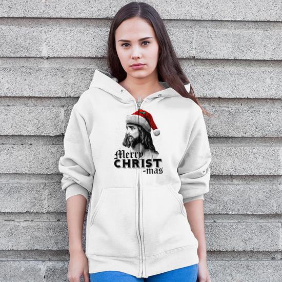 Merry Christmas Christian Jesus Christian Jesus Zip Up Hoodie Monsterry