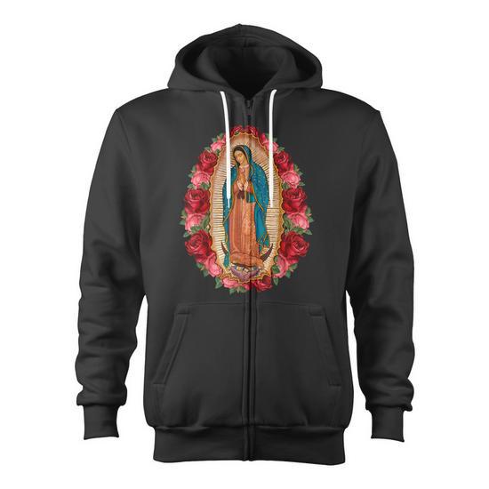 Our Lady Virgen De Guadalupe Virgin Mary Gracias Madre Zip Up