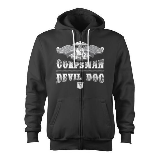 Navy Corpsman Devil Doc Fmf 8404 Zip Up Hoodie - Monsterry