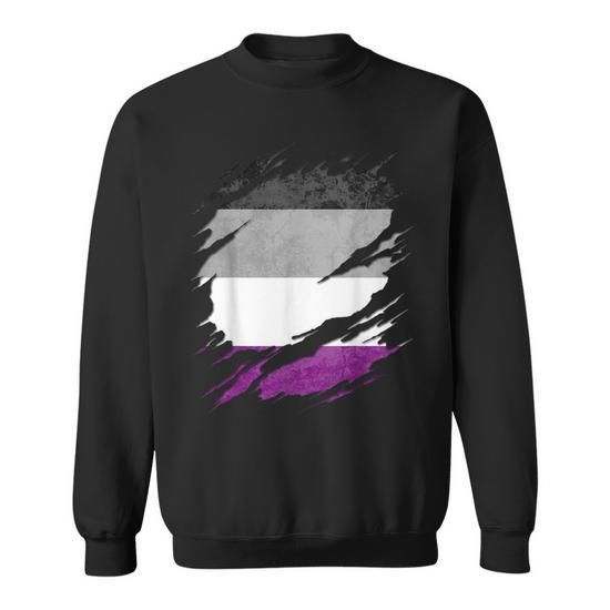 ACE PRIDE SWEATSHIRT, Asexual Sweatshirt, Ace Shirt, Asexual selling Flag Crewneck, Asexual Pride Shirt