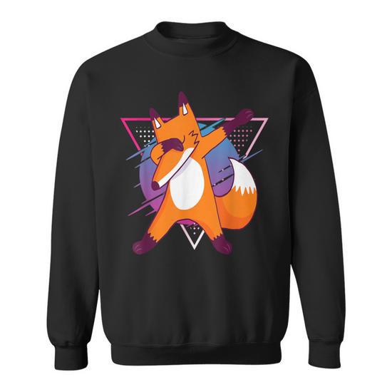 Dabbing Fox Animal Dab Orange Fox Merch Sweatshirt Monsterry CA