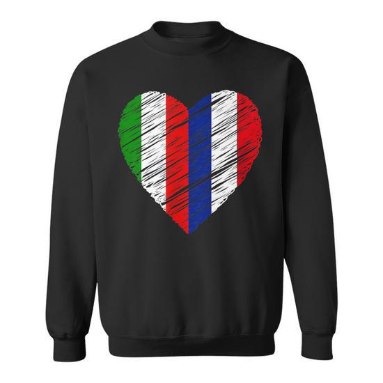 Sweatshirt Amour Français Drapeau France - Emblème Patriotique Bleu Blanc Rouge