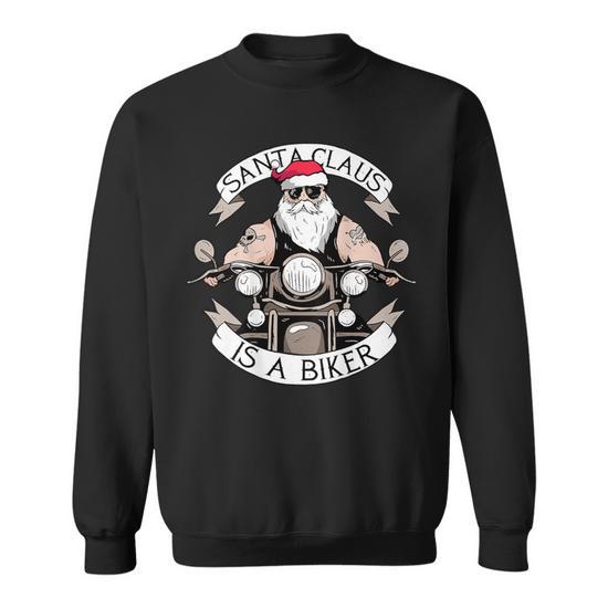 Sweatshirt Noël VTT/Père Noël - Motif Humoristique, Coupe Classique, 241 G - 10
