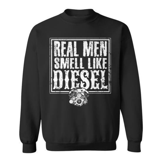 Trucker Mechanic Farmer Real Smell Like Diesel Sweatshirt Monsterry UK