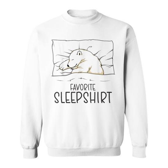 Favorite Sleep Napping Polar Bear Pajama Sweatshirt Seseable UK