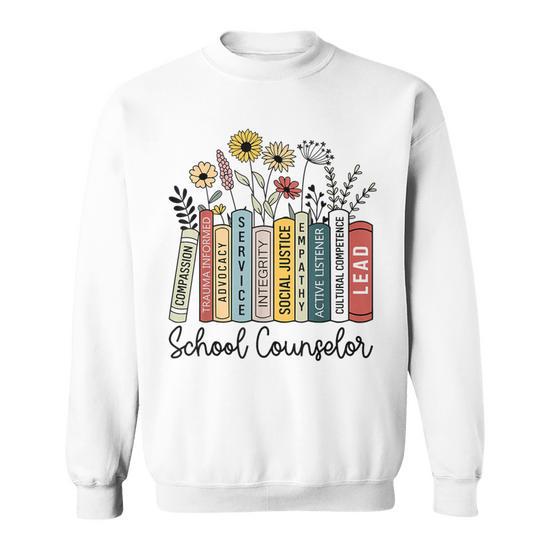 Hapwalyn School Counselor Sweatshirt – Funny 'Teach Life' Print, Cotton Blend, Comfy Pullover