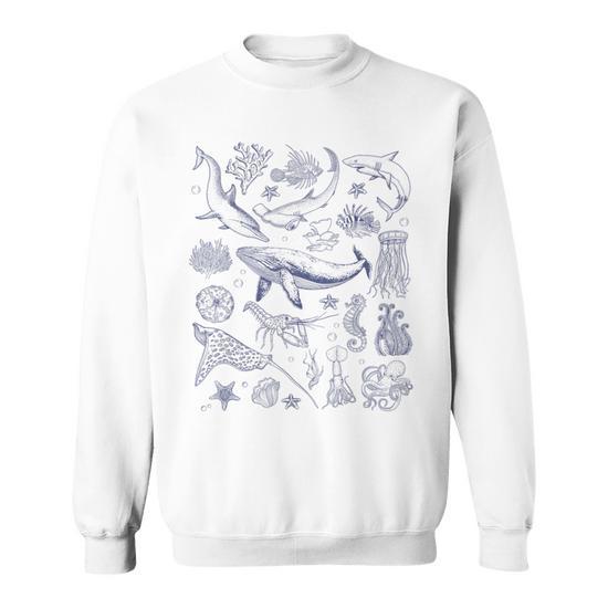 Vintage Retro Sea Animal Natural Ocean Sea Life 2024 Apparel Sweatshirt -  Monsterry