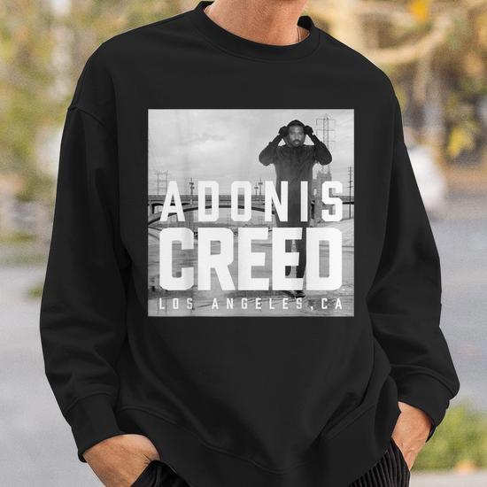 Adonis Creed La Black And White Photography Sweatshirt Monsterry