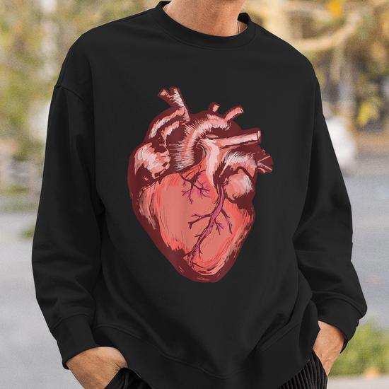 Anatomical Heart Vintage Heart Anatomy Sweatshirt Monsterry