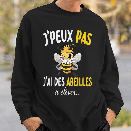 Sweat à Capuche Humour Apiculteur - 'J'étais Normal, Maintenant J'ai Des Abeilles !'