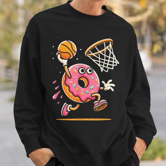 Donut Dunking Basketball Food Champ Sports Donut Sweatshirt Mazezy