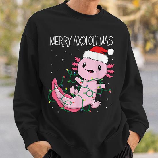 Merry Axolotlmas Axolotl Toddler Boys Christmas Xmas Sweatshirt Mazezy