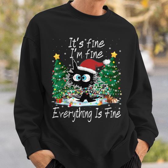 Cat christmas fashion sweatshirt