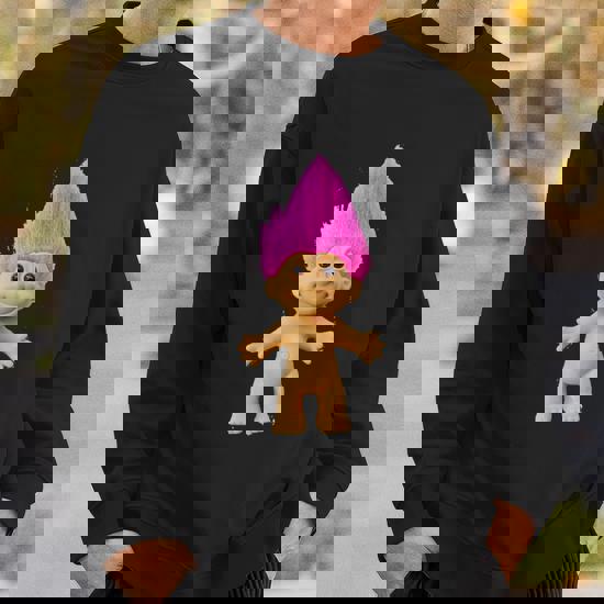 Pink Haired Troll Doll Sweatshirt - Monsterry