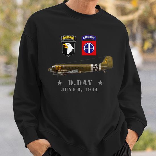 Sweatshirt US Airborne 82e 101e Division - Jour J WWII - Design Vintage - Coupe Classique, 241 G - Cadeau Militaire, Fan D'histoire - 7