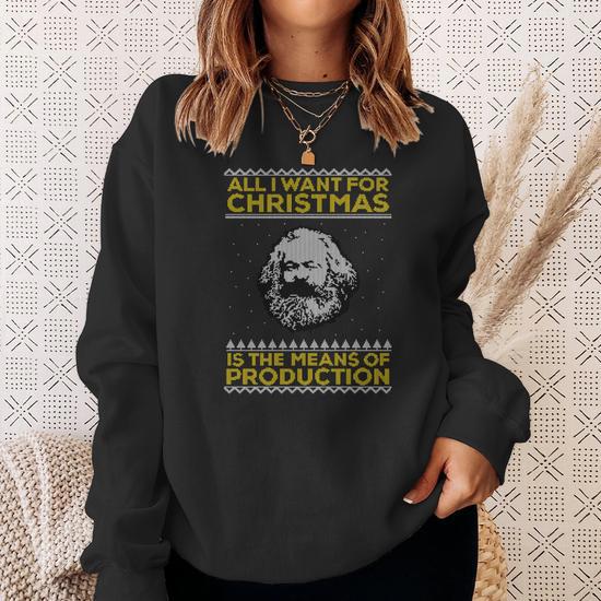 Karl Marx Ugly Christmas Sweater V2 Sweater e Cadeauxyz