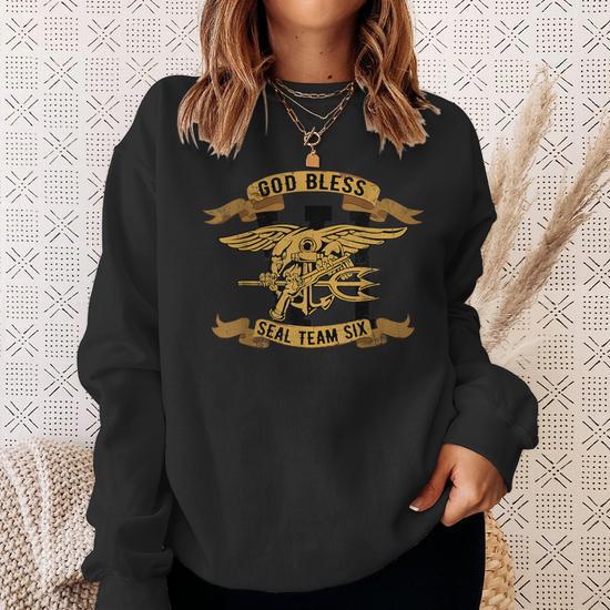 Navy Seal T God Bless Seal Team Six Sweatshirt - Monsterry