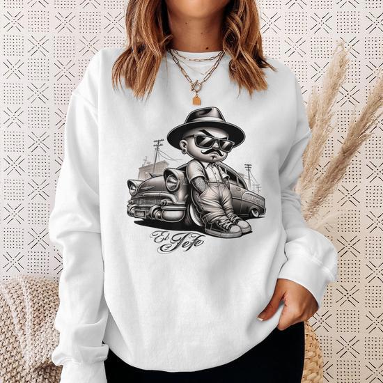 Sweat à Capuche Chicano – Smile Now Cry Later – Style Lowrider Blackwork – Coupe Classique - 6