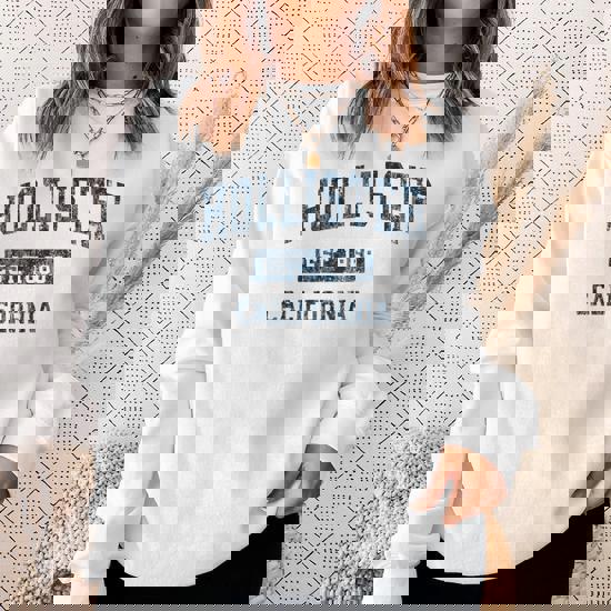 Hollister California Ca Vintage Sports Navy Print Sweatshirt Monsterry