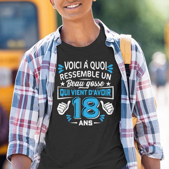 Sweat à Capuche "Beau Gosse" Humour - Cadeau Anniversaire Original Garçon 18 Ans, 241g, Coupe Classique