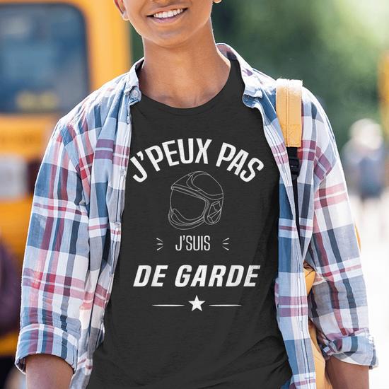 Je Peux Pas Je Suis De Garde Pompiers Grenouillère Bébé vendu par Maria