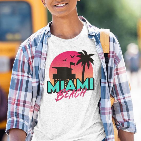 Vintage Miami Beach Florida Palmiers Fl Souvenir Des Années 80 Et 