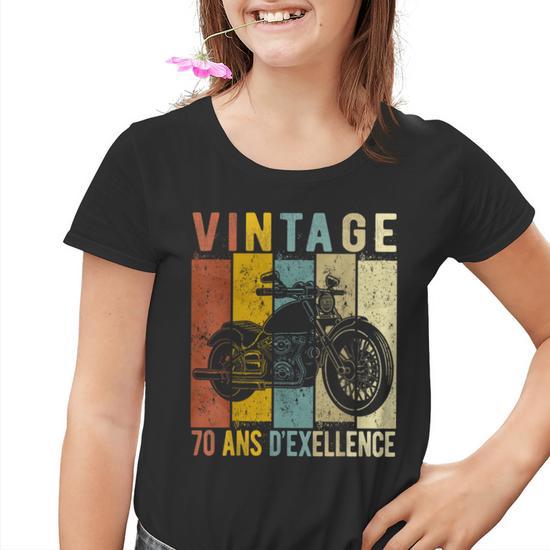 T-Shirt Vintage Motard 1955 - Cadeau 70ème Anniversaire - Design Rétro - Coupe Classique Homme/Femme
