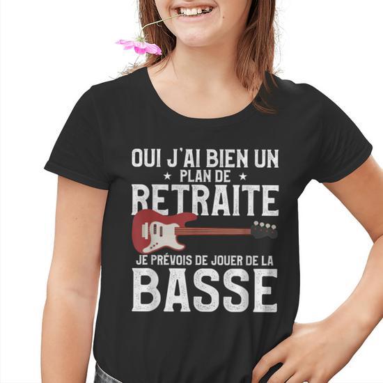 T-Shirt Cadeau Pour Bassiste Retraité - Guitare Basse Musicien Humoristique