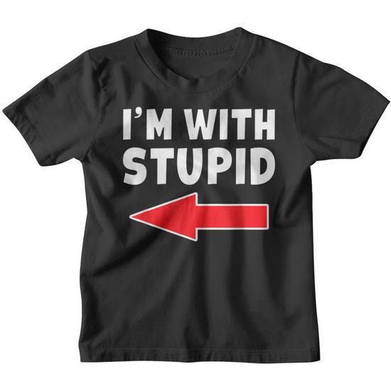 T-shirt Empire 'stupide' - Couleur Noir - Taille Petit (S) - 100% Coton Doux - Neuf Sous Emballage