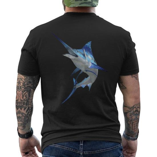 Beautiful Blue Marlin Fishing Short Sleeve Men's T-shirt Back Print -  Monsterry