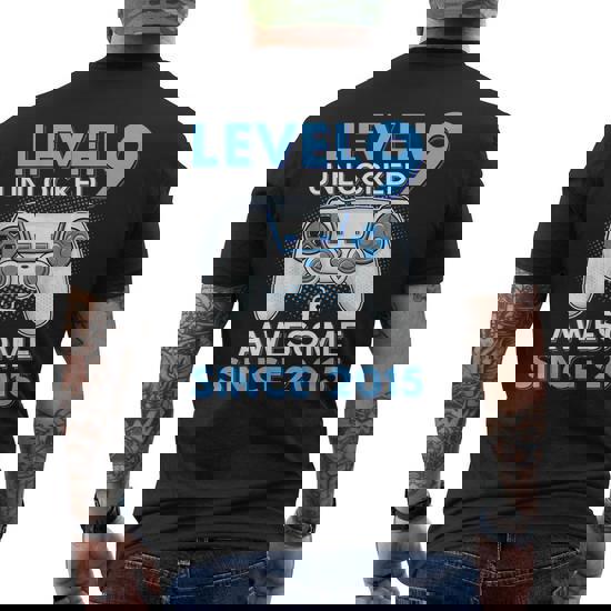 Level 9 Unlocked Awesome Since 2010-9th Birthday Gamer  T-Shirt