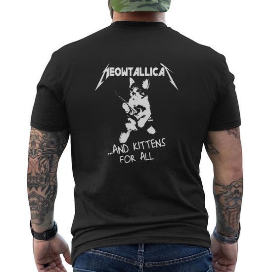 Cat Meowtallica And Kittens For All Shirt Mens Back Print T-shirt