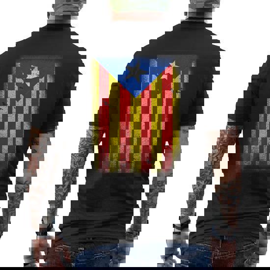 Camiseta Catalunya Estelada Pintada Manga Corta Mujer - S