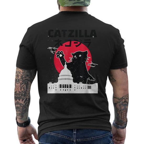 Catzilla Japanese Cat Lover Kitten Retro Vintage Sunset Men's T