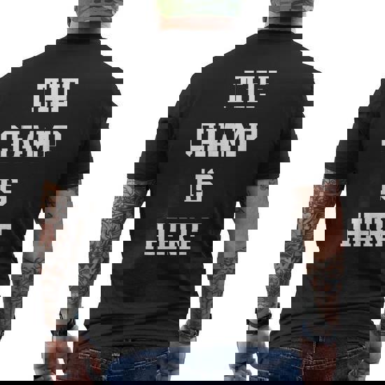 THE CHAMP IS HERE? Tシャツ 黒 Amazon.com: The champ is here t-shirt- gym T-Shirt : Clothing