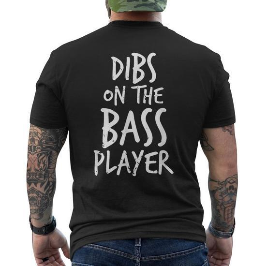 Dibs On The Bass Player Guitar Band Player T Men's T-shirt Back Print -  Monsterry